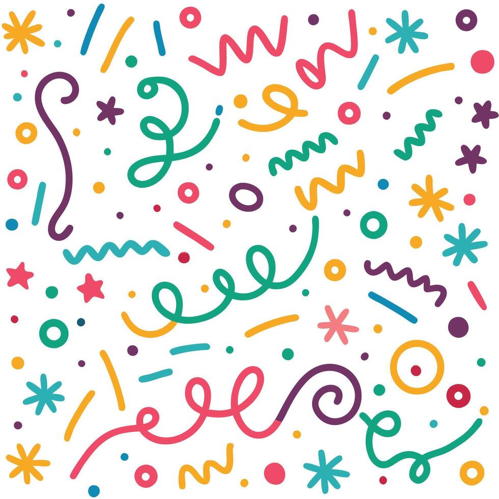 a colorful pattern with various shapes and letters vector