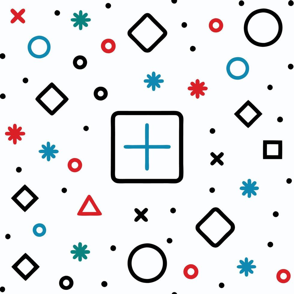 a square with a plus sign and a circle vector