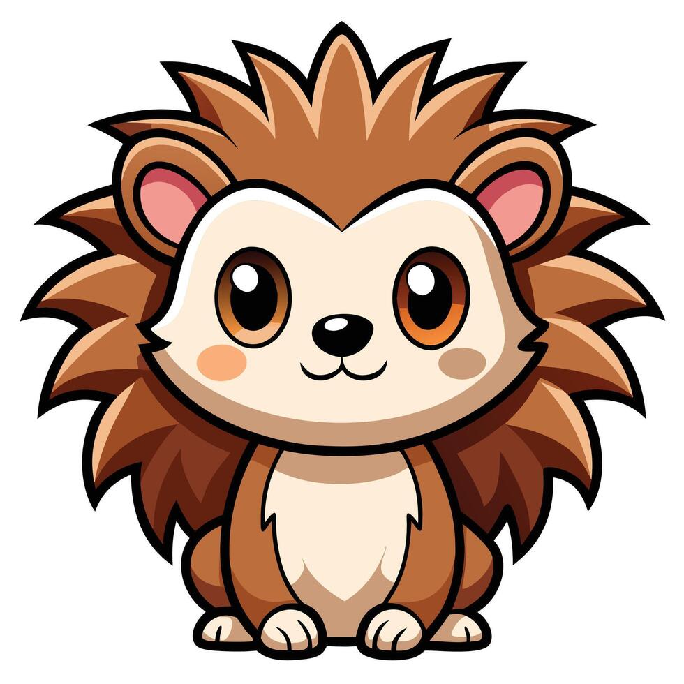a hedgehog character with big eyes and a big nose vector
