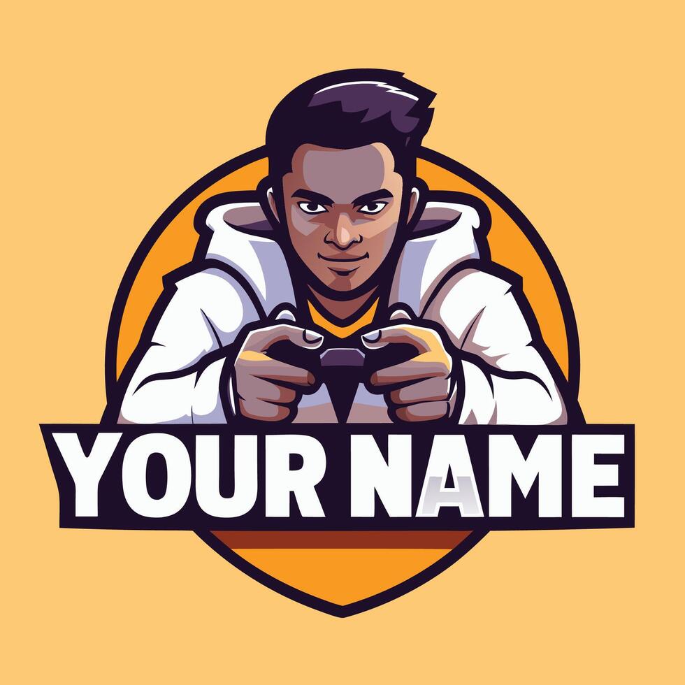 a gamer with a controller in his hand vector