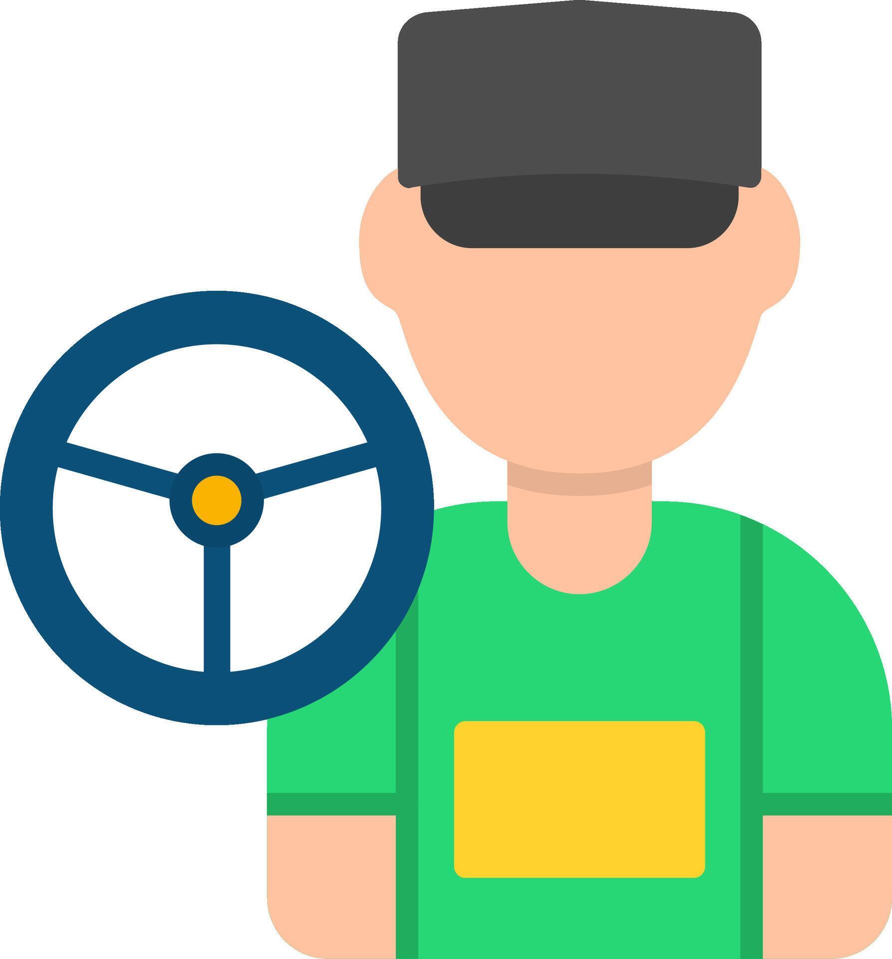 Driver Flat Icon 53930593 Vector Art at Vecteezy