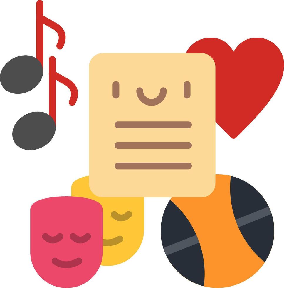Extracurricular Activities Flat Icon vector
