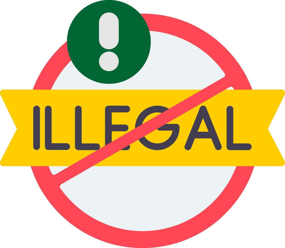 Illegal Flat Icon vector