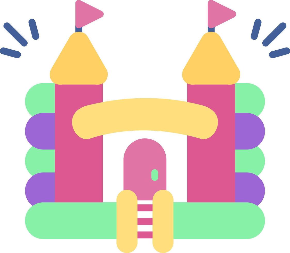 Inflatable Castle Flat Icon vector