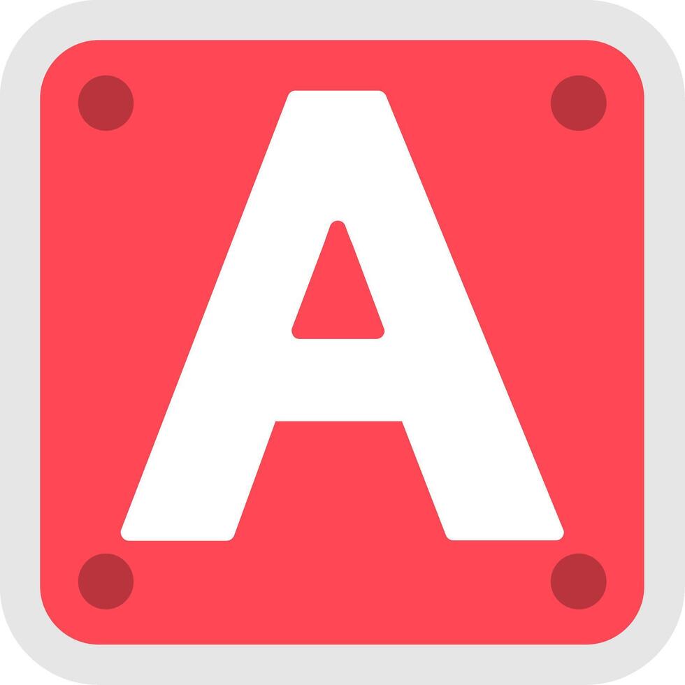 Letter A Flat Icon vector