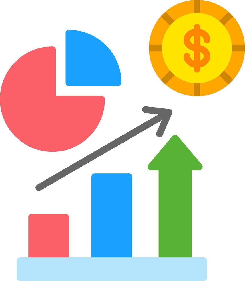 Market Share Flat Icon vector