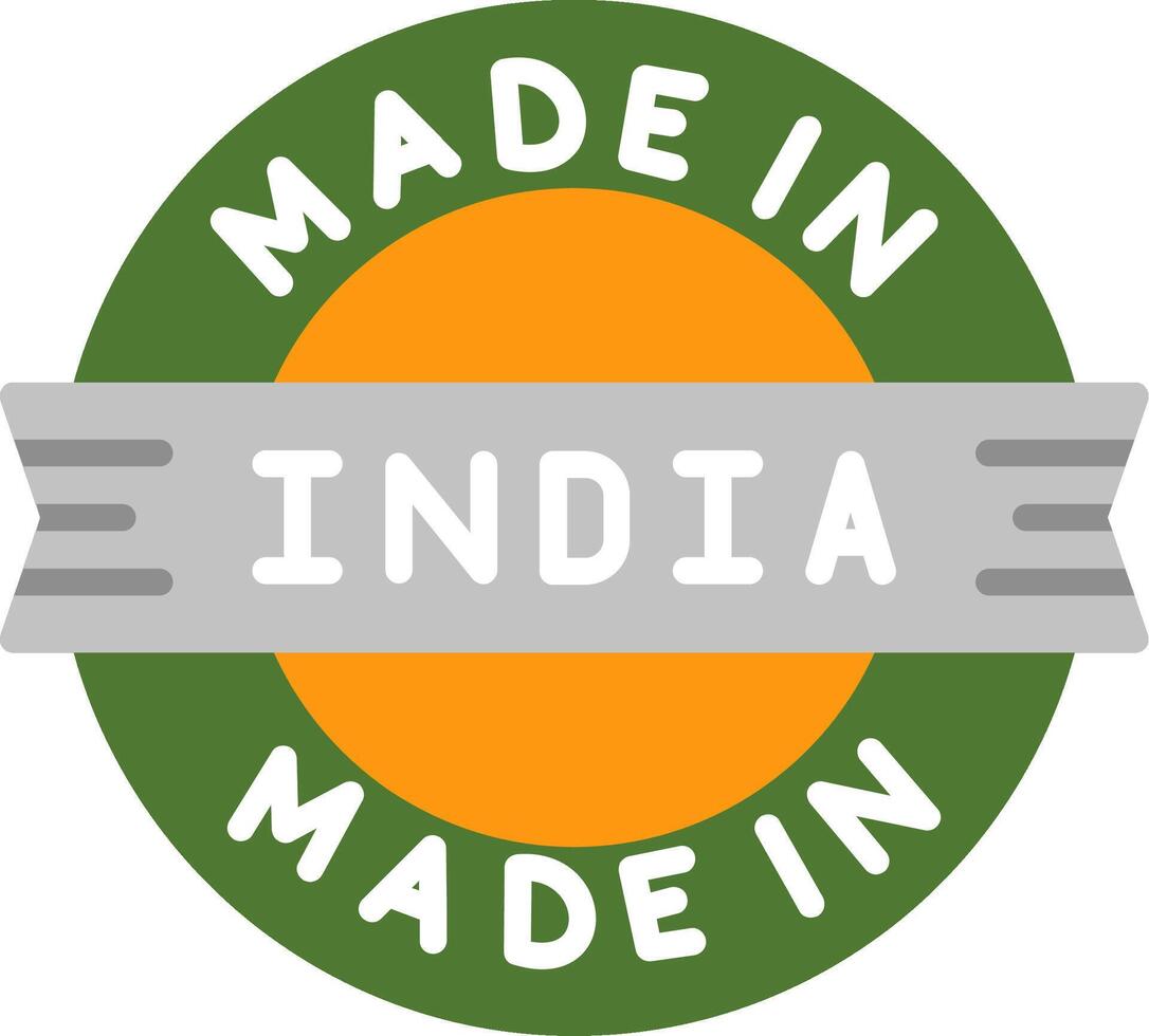 Made In India Flat Icon vector