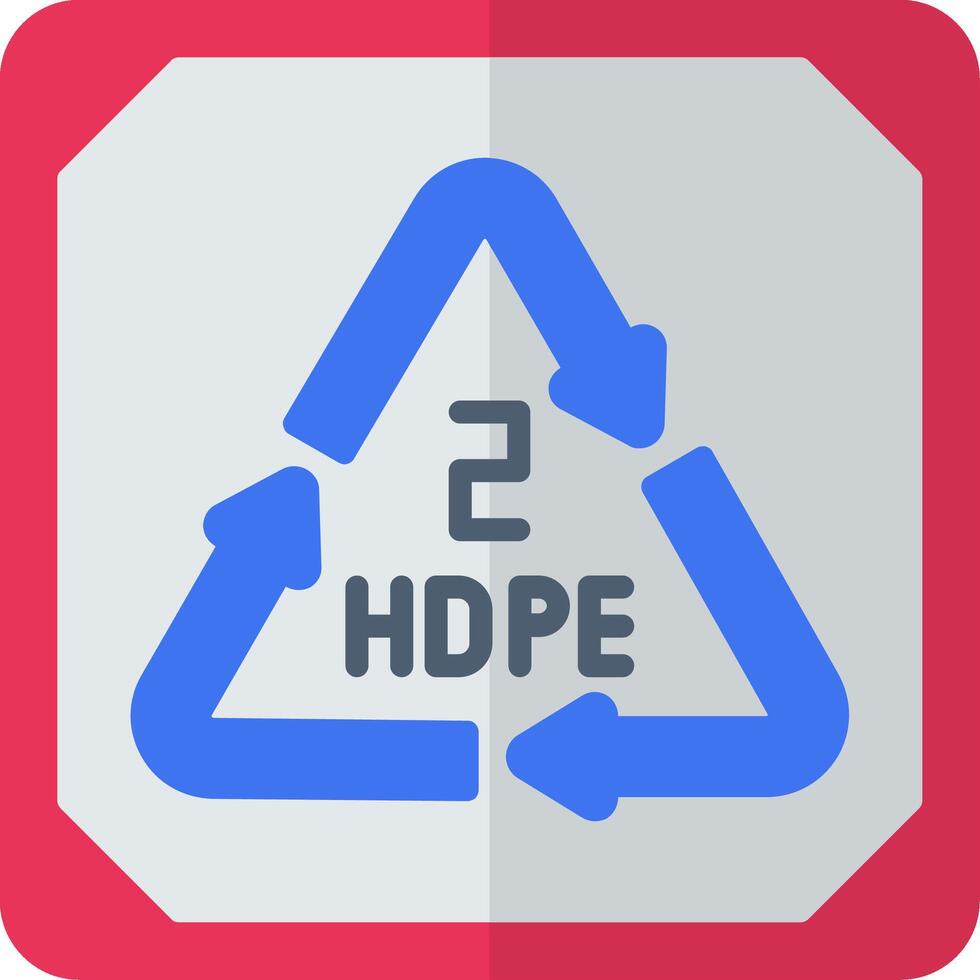 High Density Polyethylene Flat Icon vector