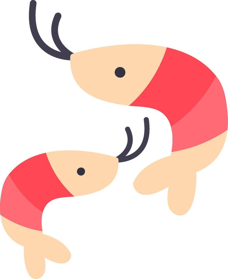 Prawns Flat Icon vector