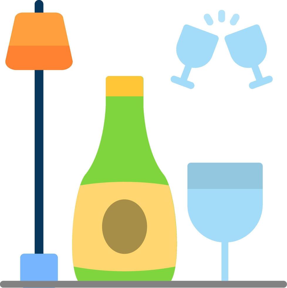 Champagne Flat Icon vector