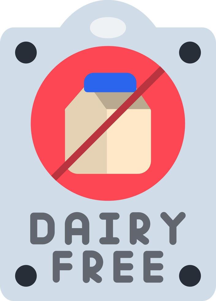 Dairy Free Flat Icon vector