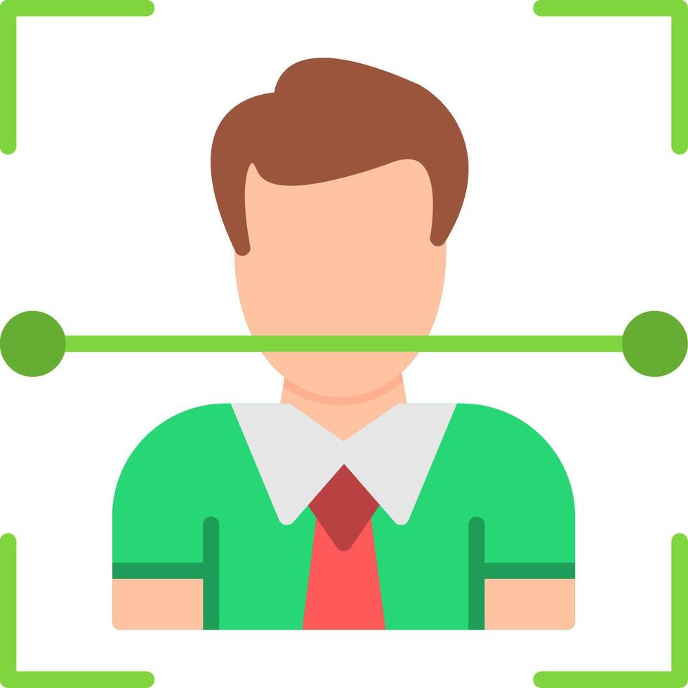 Facial Recognition Flat Icon vector