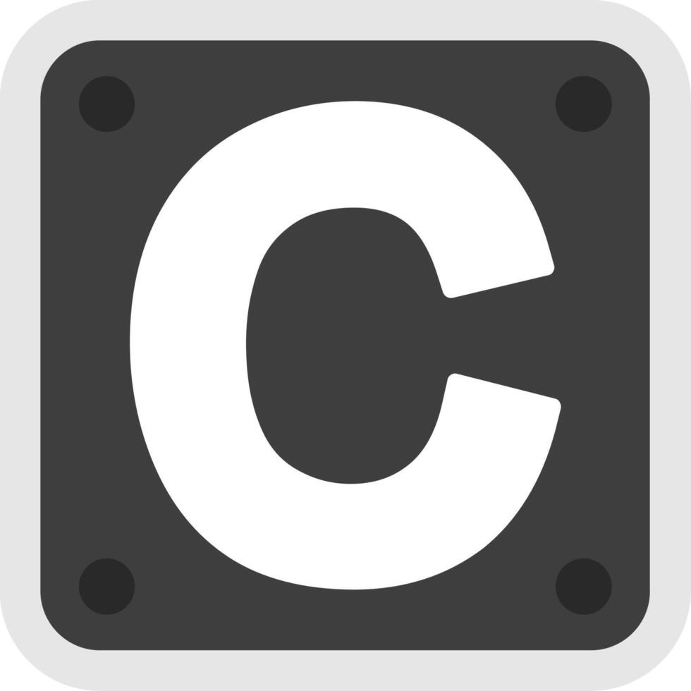 Letter C Flat Icon vector