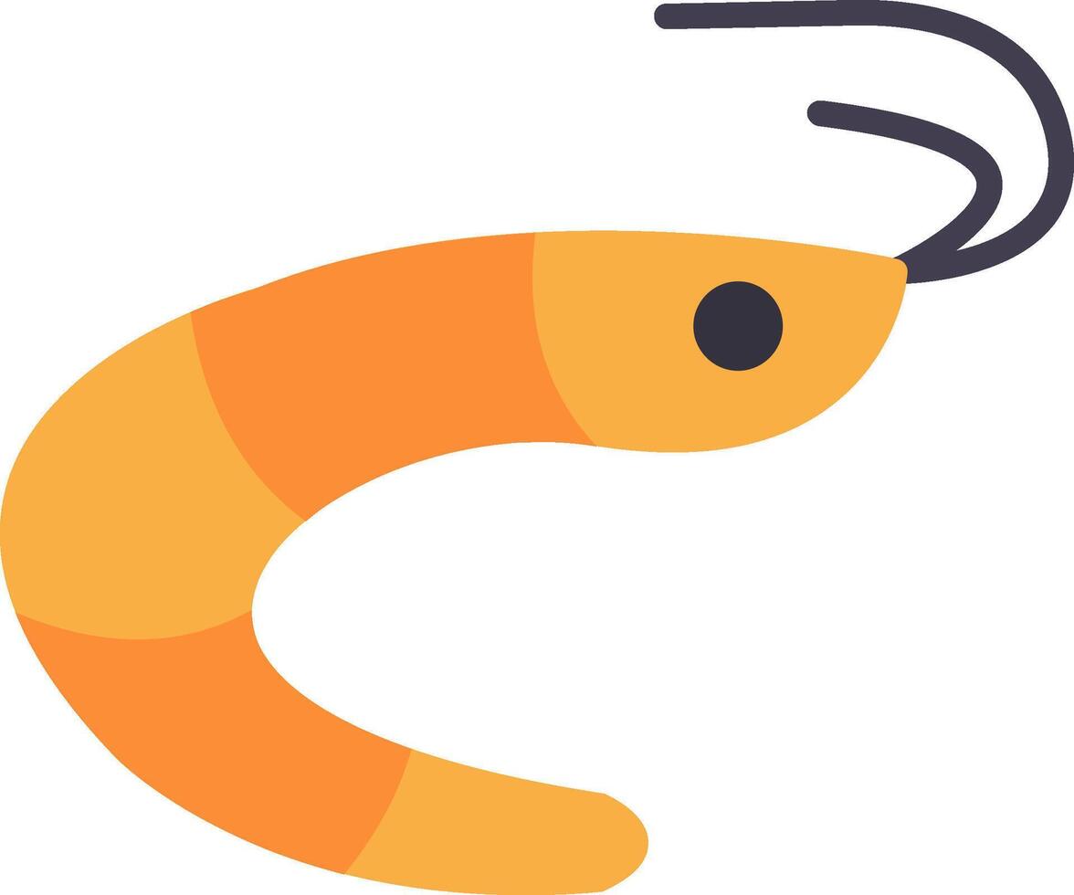 Shrimp Flat Icon vector