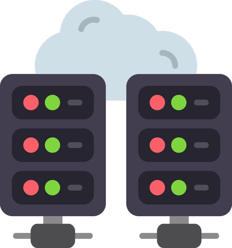 Data Center Flat Icon vector