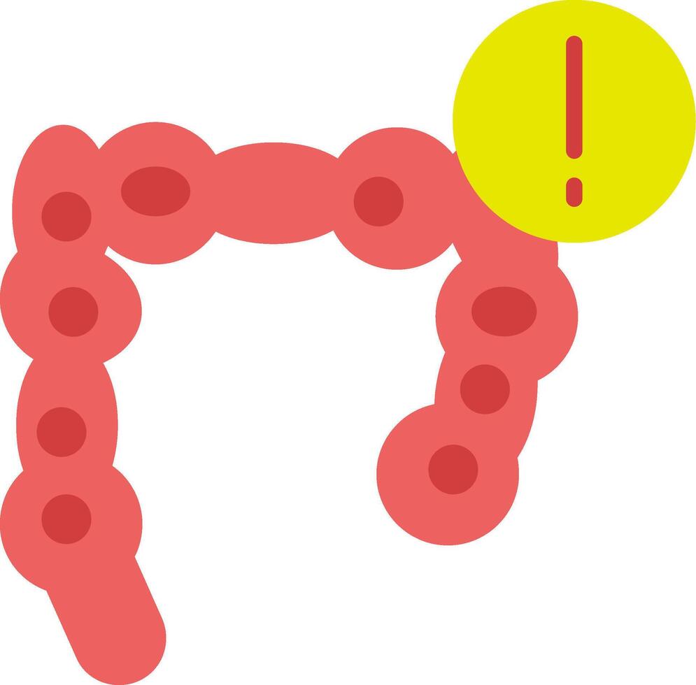 Large Intestine Flat Icon vector