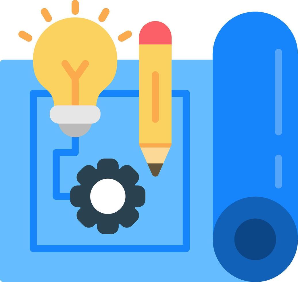 Blueprint Flat Icon vector