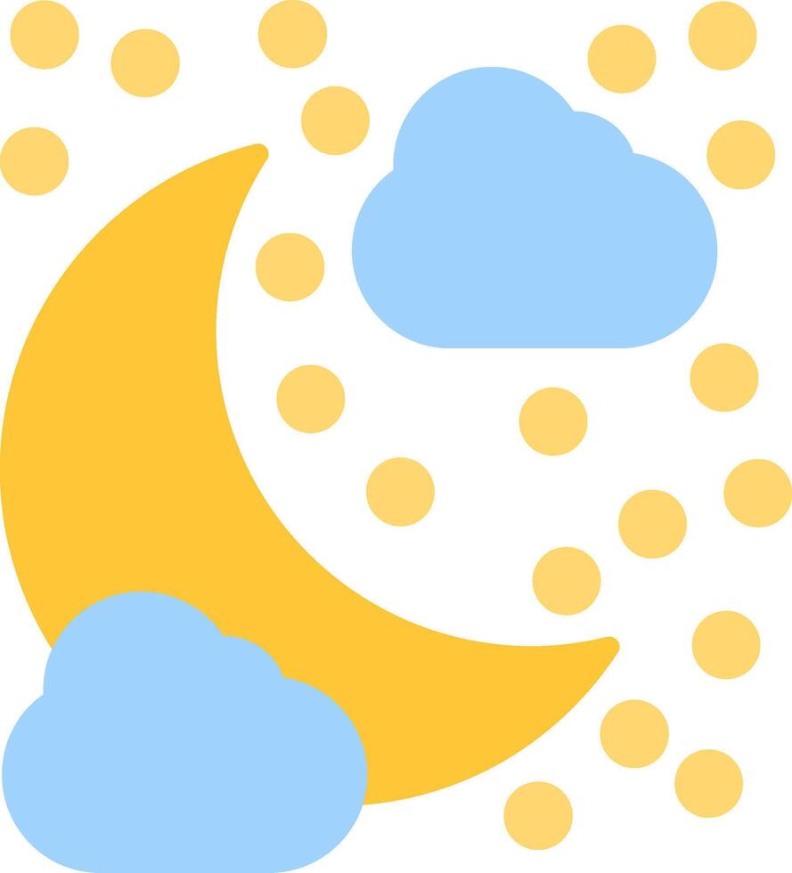 Cloudy Night Flat Icon vector