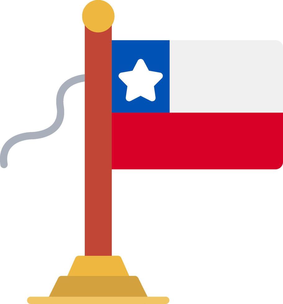 Chile Flag Flat Icon vector