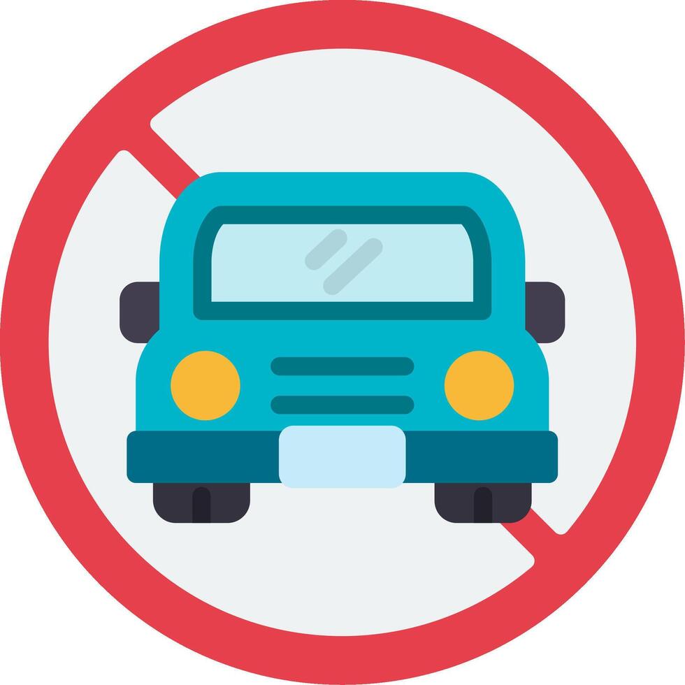 No Car Flat Icon vector