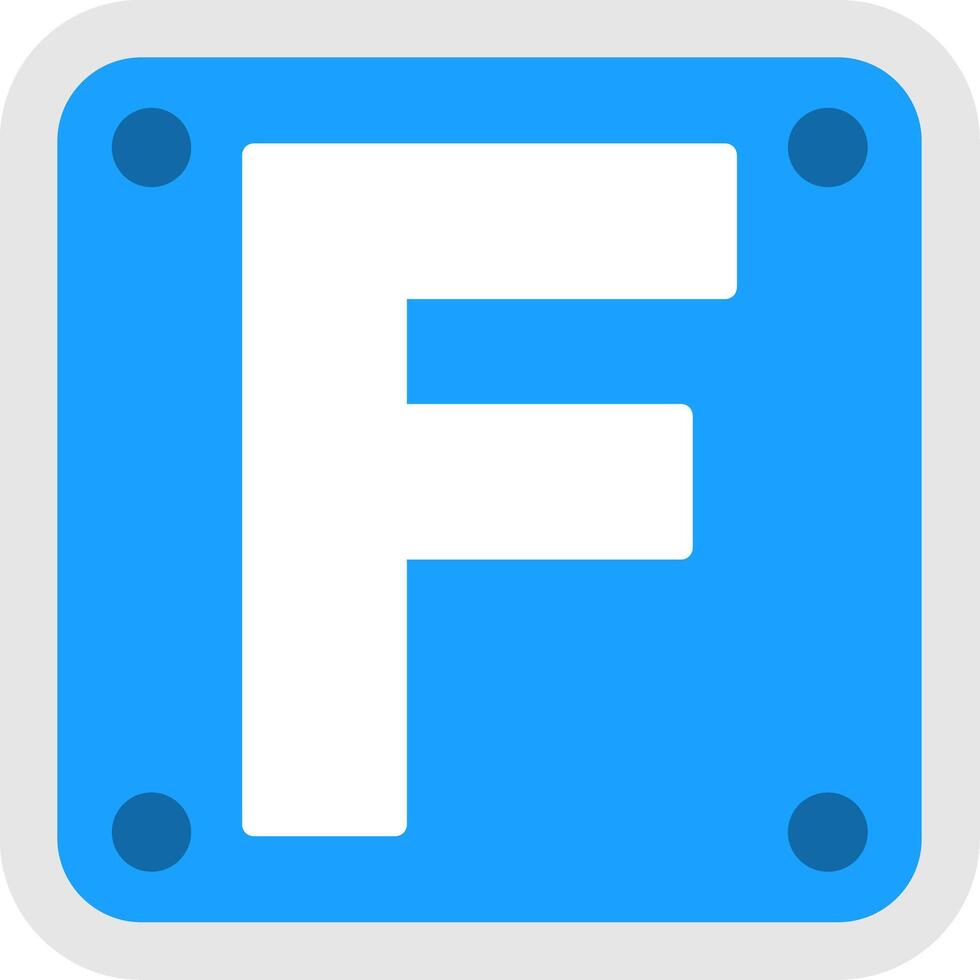 Letter F Flat Icon vector