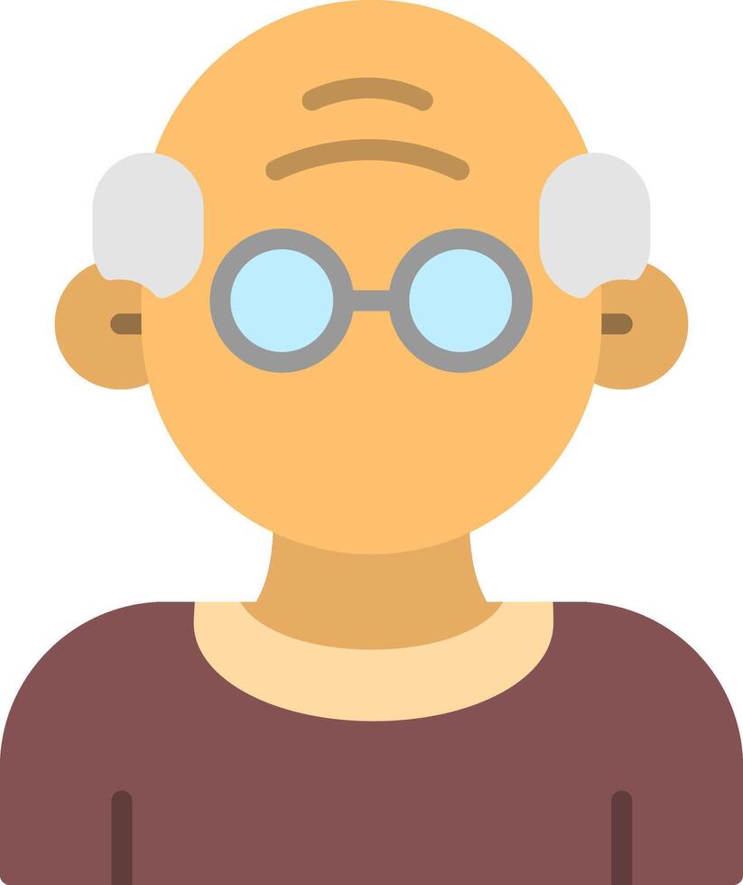 Old Man Flat Icon vector