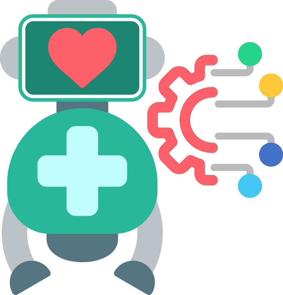 Robot Flat Icon vector