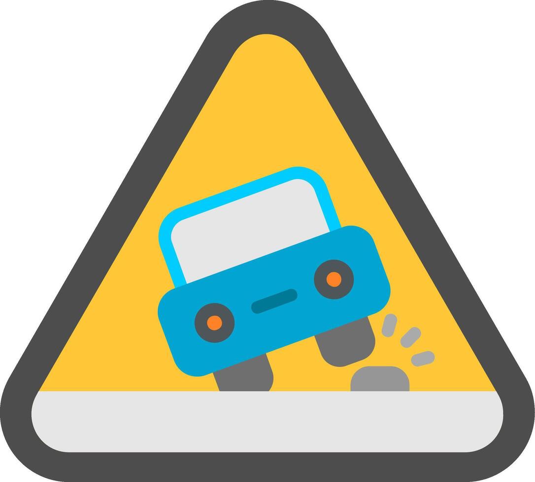 Road Sign Flat Icon vector