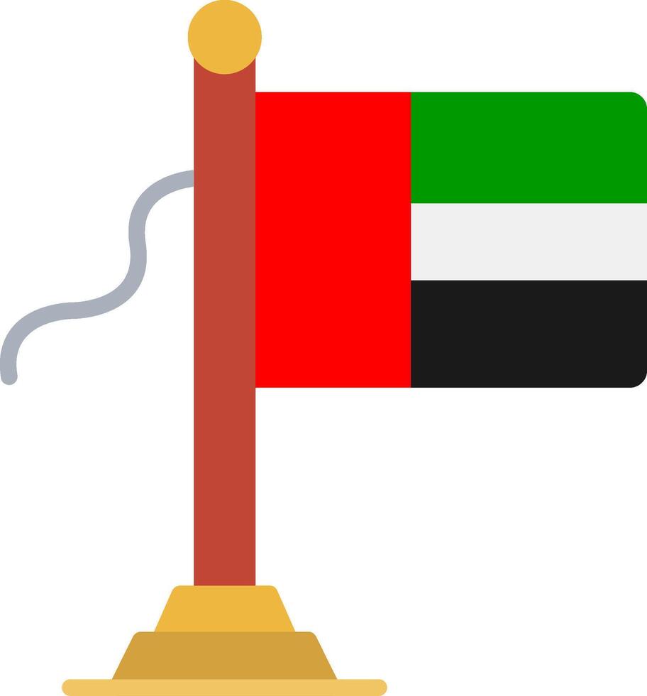 United Arab Emirates Flag Flat Icon vector