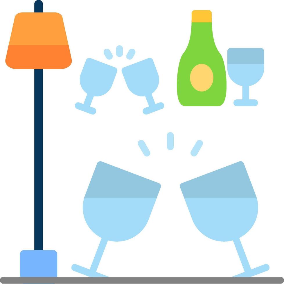 Wine glasses Flat Icon vector