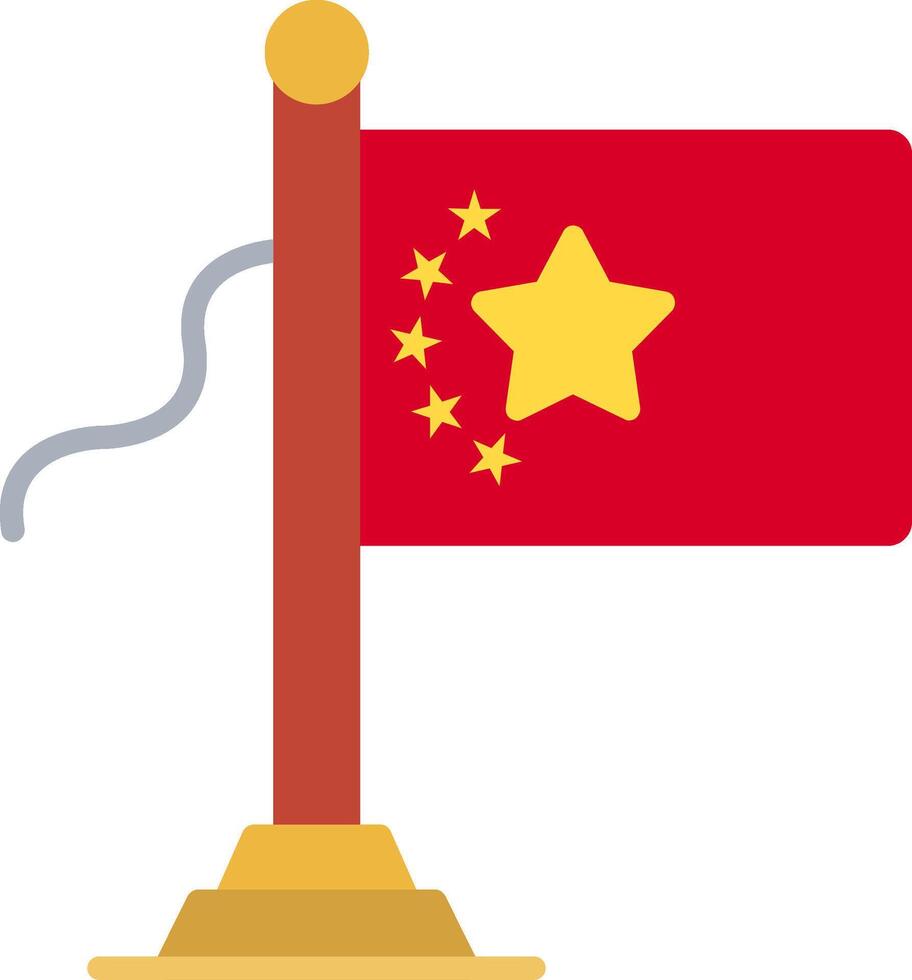 China Flag Flat Icon vector