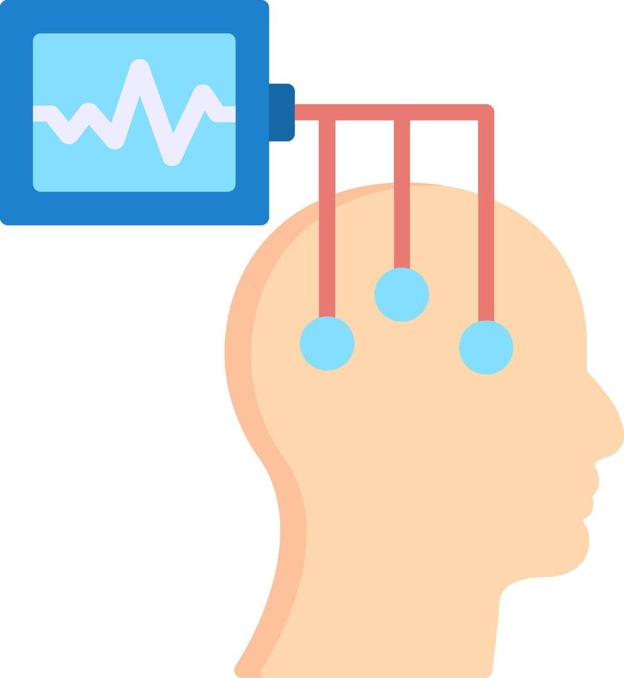 Electroencephalogram Flat Icon vector