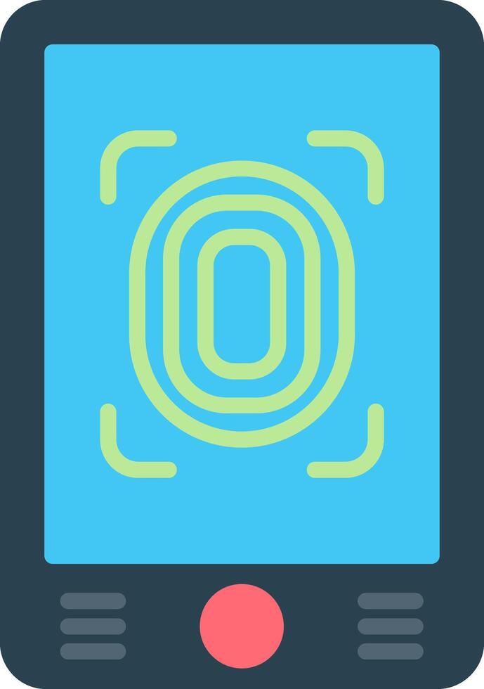 Finger Scan Flat Icon vector