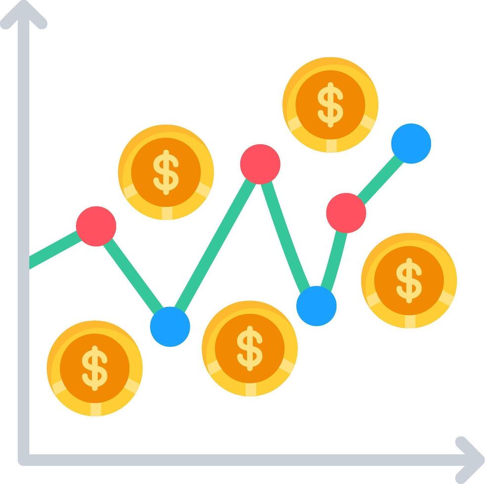 Dollar Cost Average Flat Icon vector