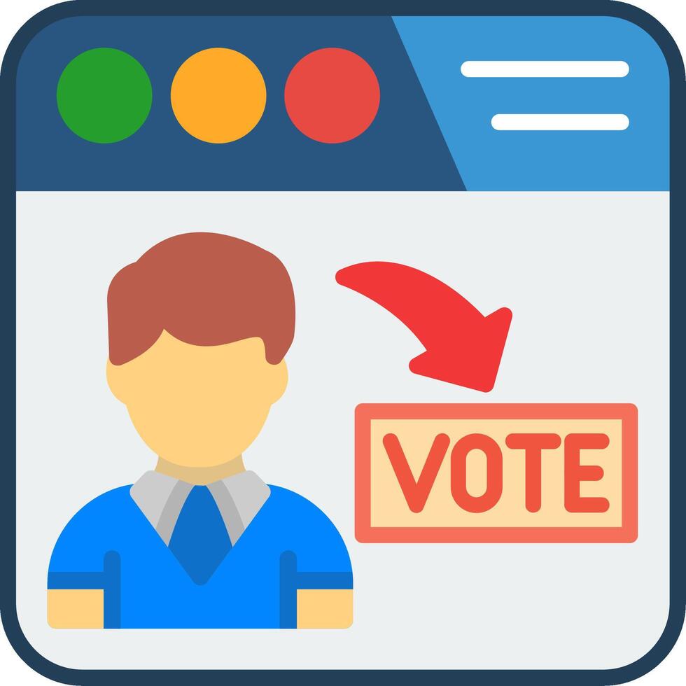 Online Voting Flat Icon vector