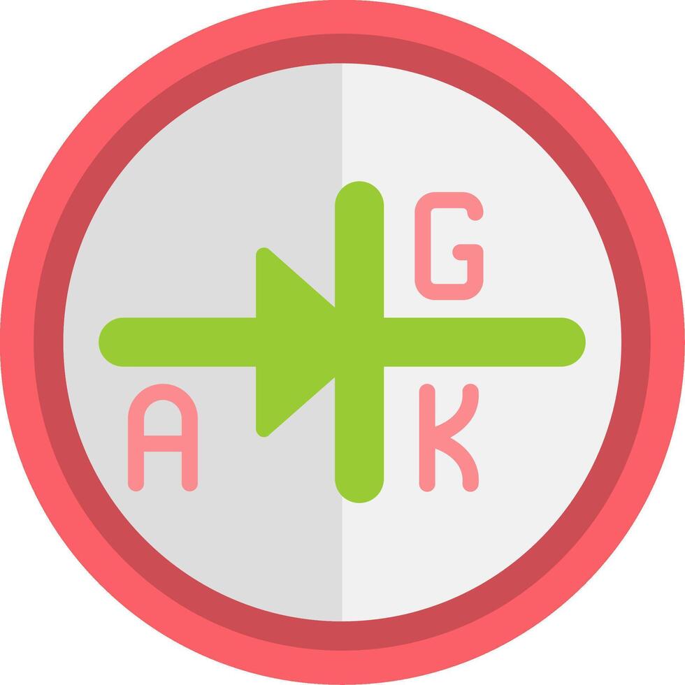 Thyristor Flat Icon vector
