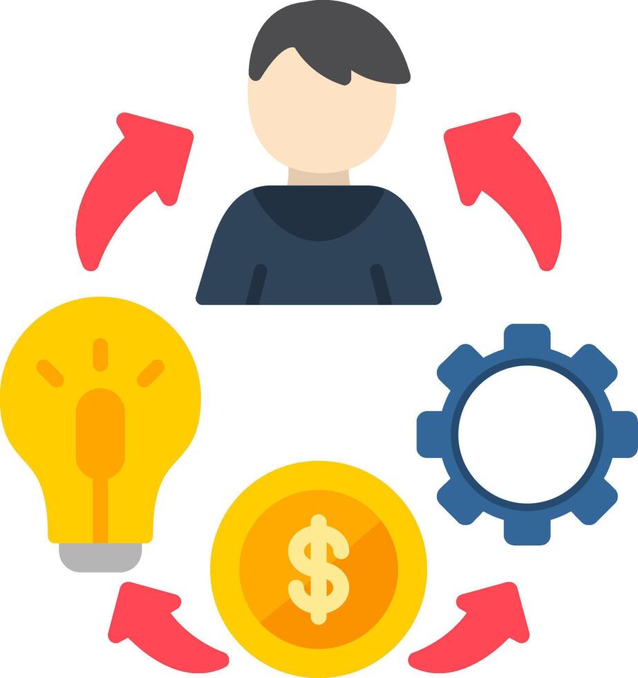 Business Model Flat Icon vector