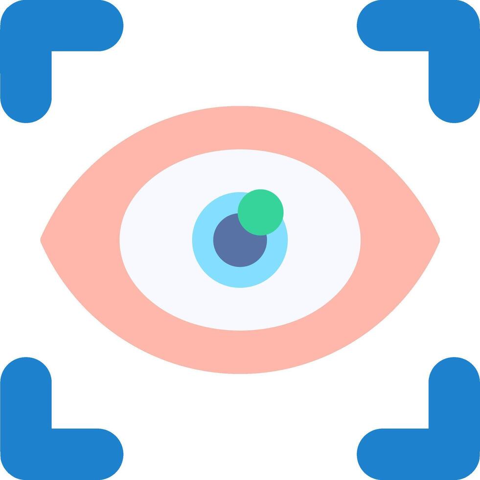 Eye Scanner Flat Icon vector
