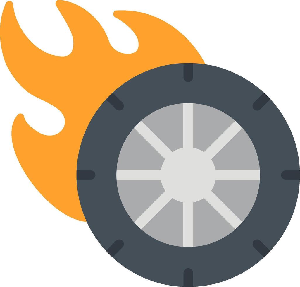 Fire Wheel Flat Icon vector