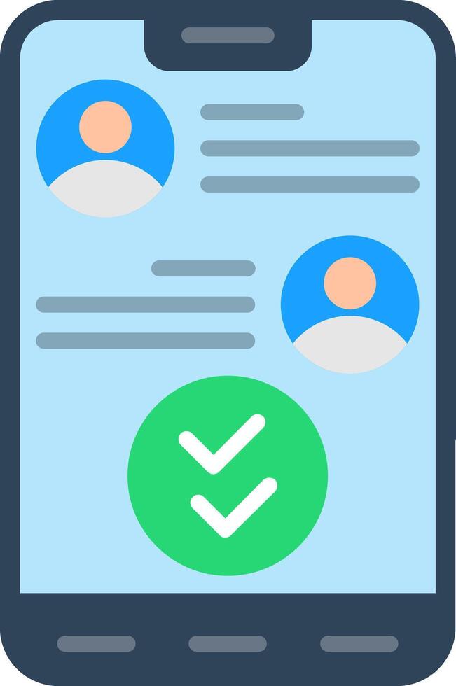 Double Check Flat Icon vector