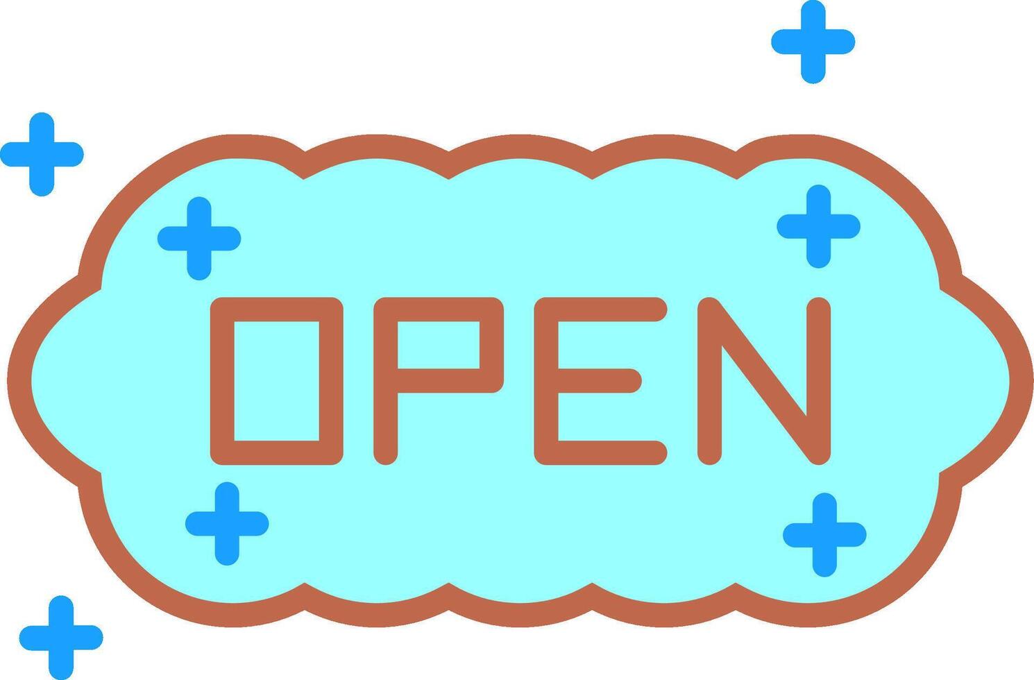 Open Flat Icon vector