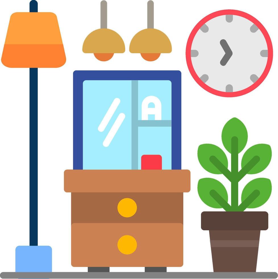 Vanity Table Flat Icon vector