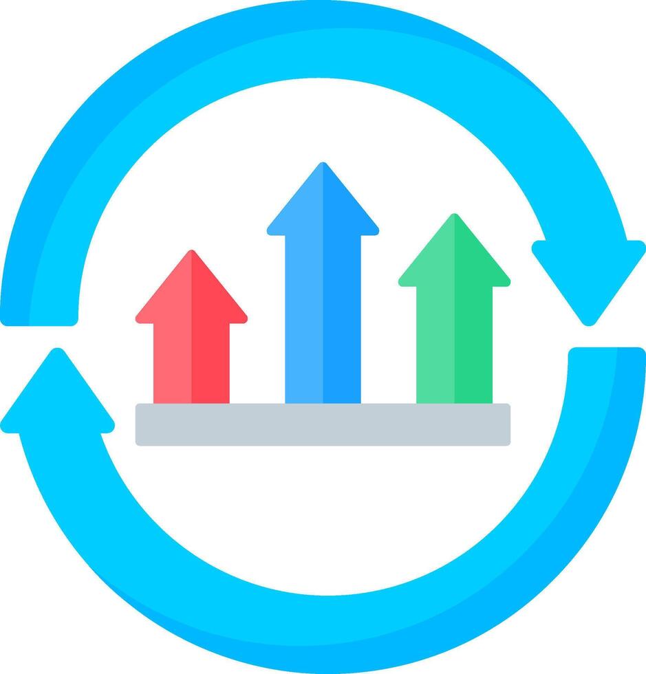 Continuous Improvement Flat Icon vector