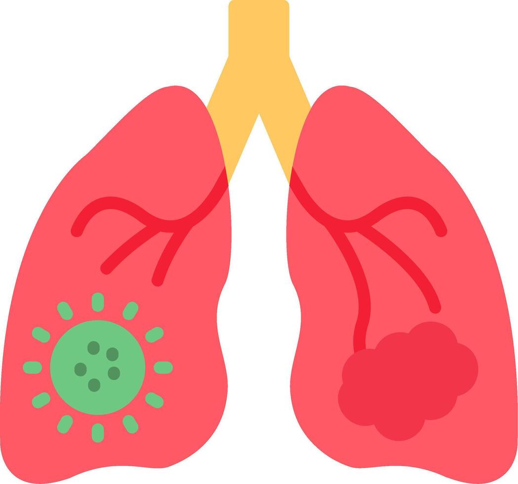 Lung Cancer Flat Icon vector