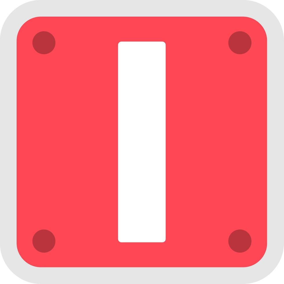 Letter I Flat Icon vector