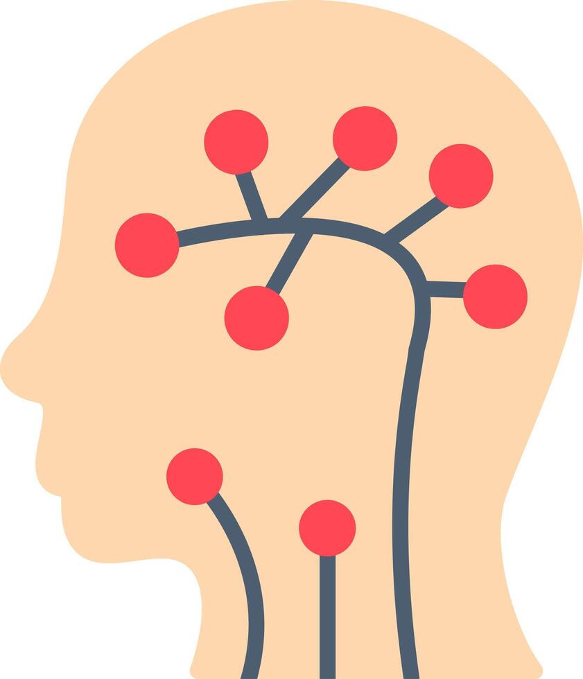 Neural Network Flat Icon vector