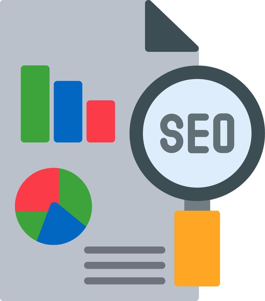 Seo Report Flat Icon vector