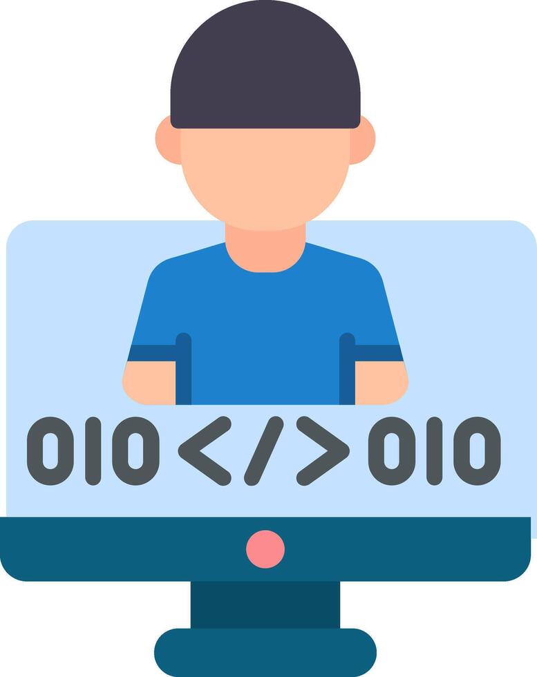 Programmer Flat Icon vector