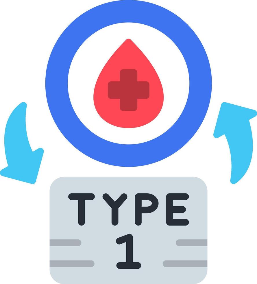 Type 1 Flat Icon vector