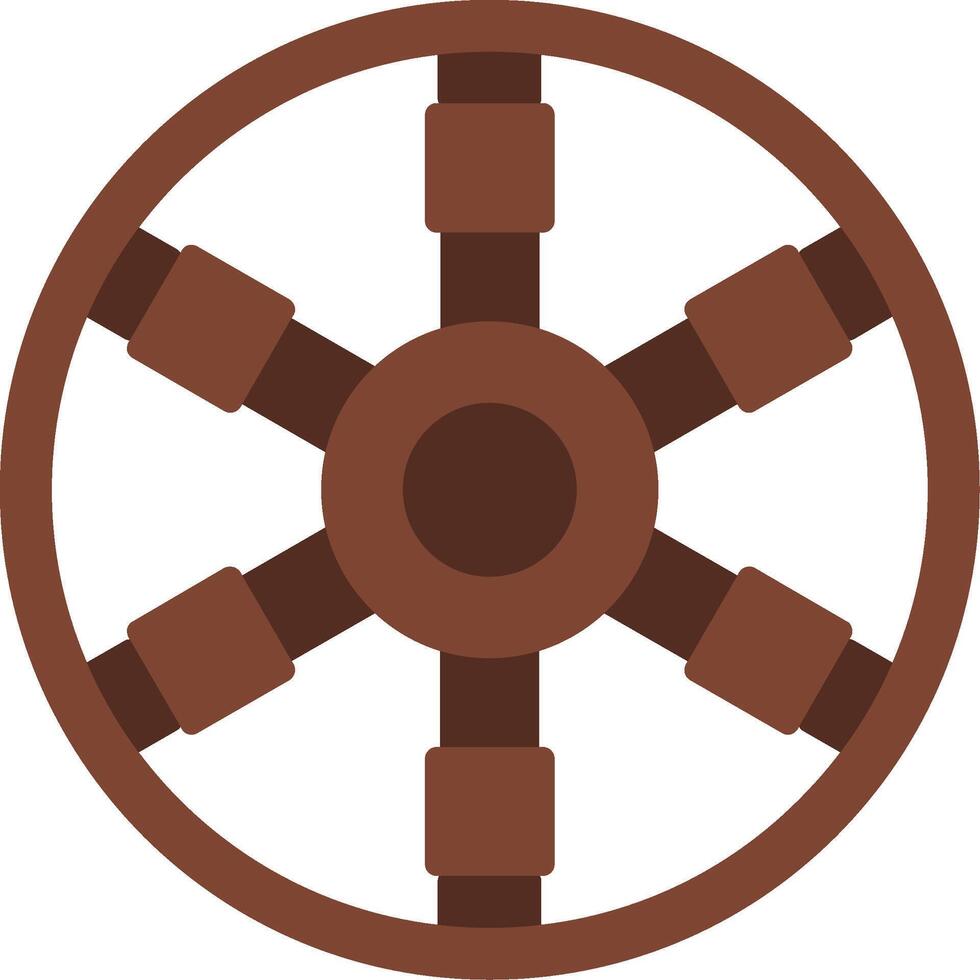 Ship Wheel Flat Icon vector